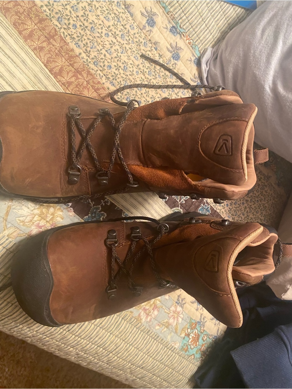 Keen Men's Brown Leather Lace-Up Hiking Boots